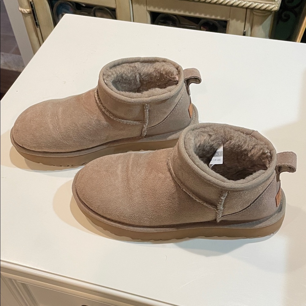 UGG Tan Suede Boots with Plush Lining
